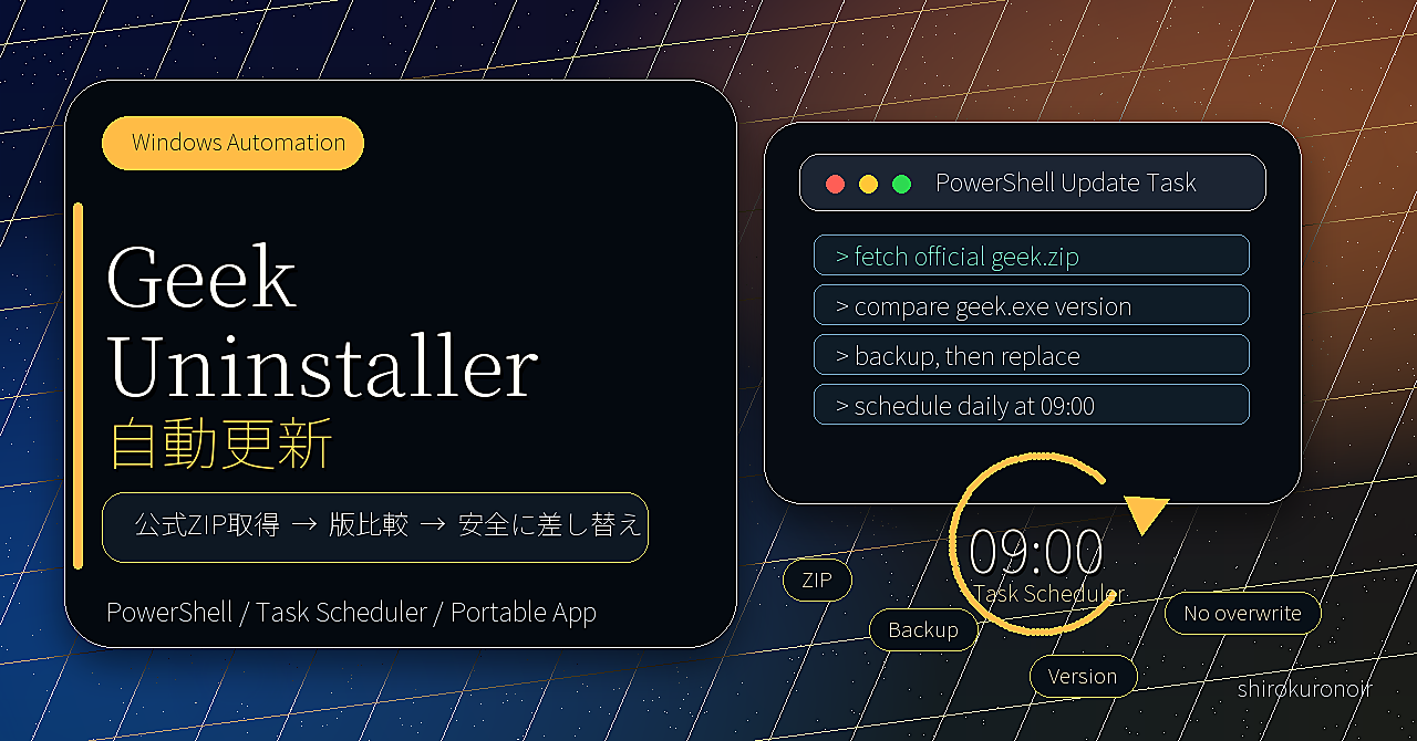 Geek UninstallerをPowerShellで自動更新する小さな仕組みを作った
